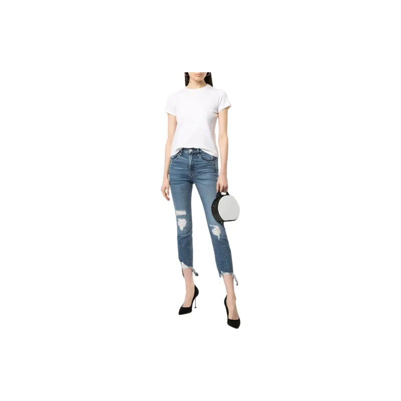 3X1 SS22 Ripped Pants Jeans Women's Blue-1