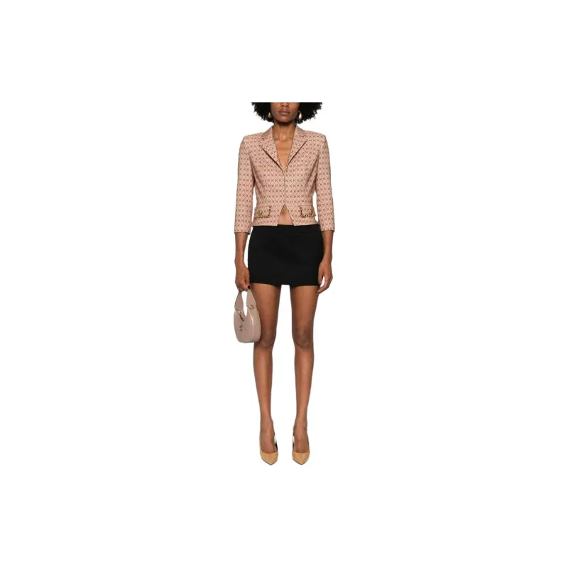 Elisabetta Franchi Diamond Printed Cropped Blazer-1