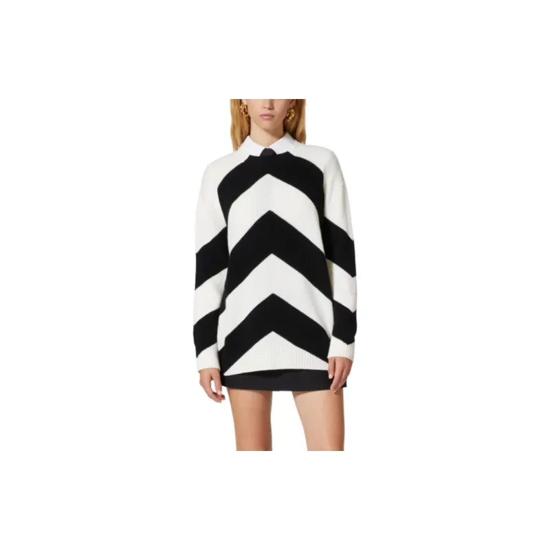 Valentino Chevron-Knitted Crewneck Jumper-1