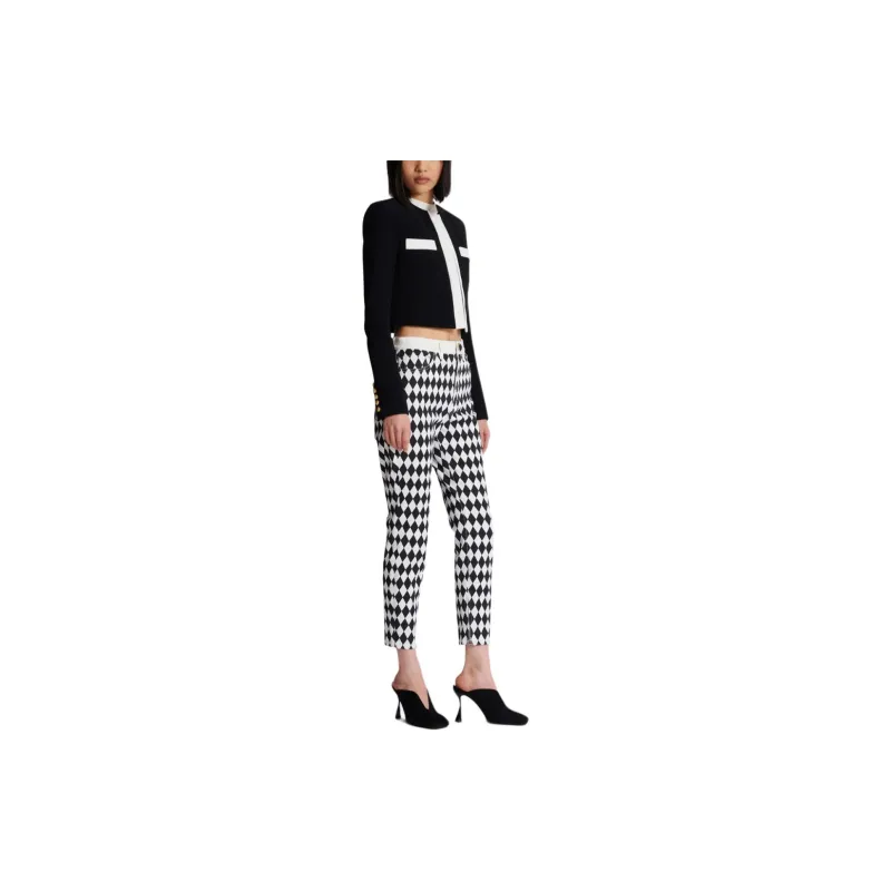 BALMAIN Two Tone Crepe Spencer Jacket-5