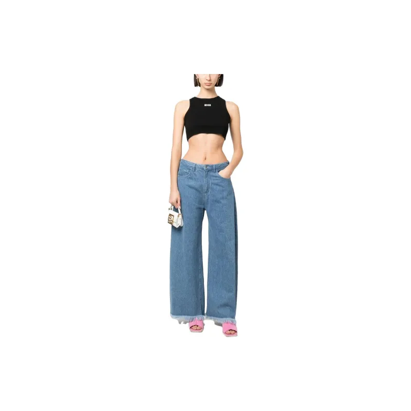 MSGM Tank Tops Women's Black-1
