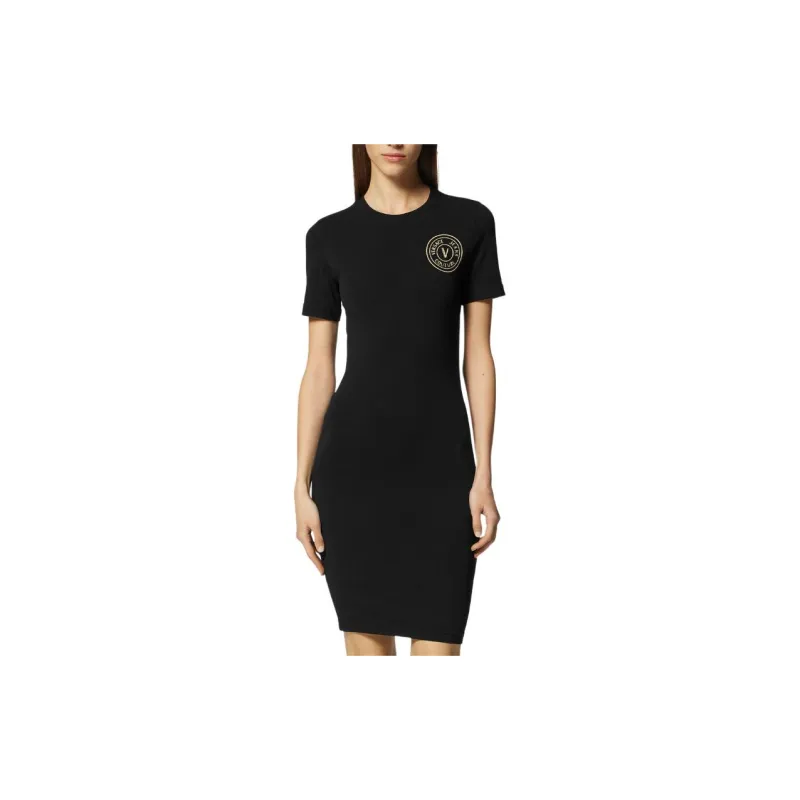 VERSACE JEANS COUTURE Short Sleeved Dresses Women's Black-1