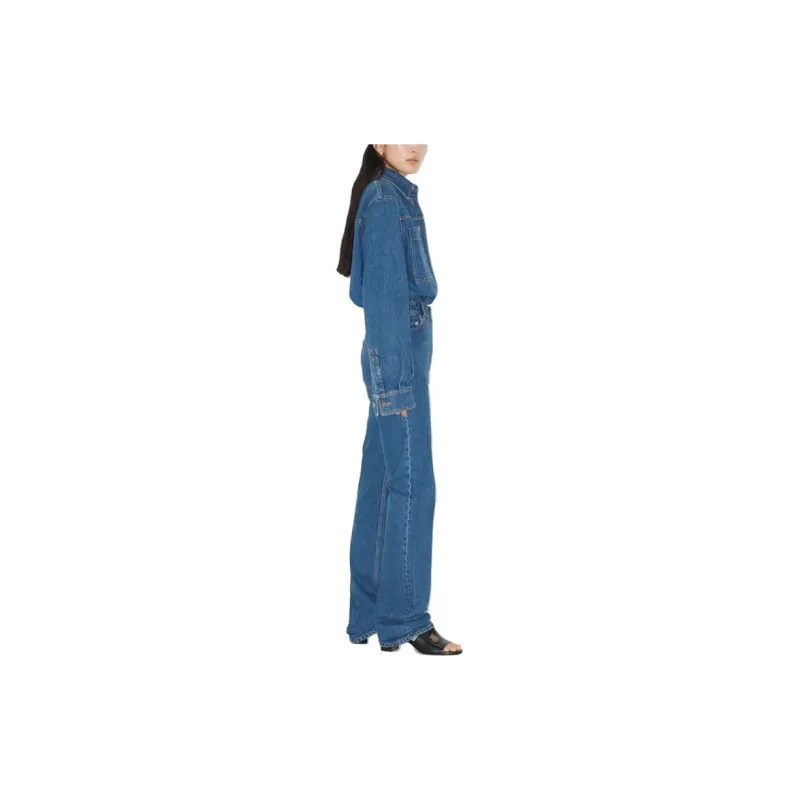 Burberry Logo Embroidered Denim Overshirt 'Classic Blue'-3
