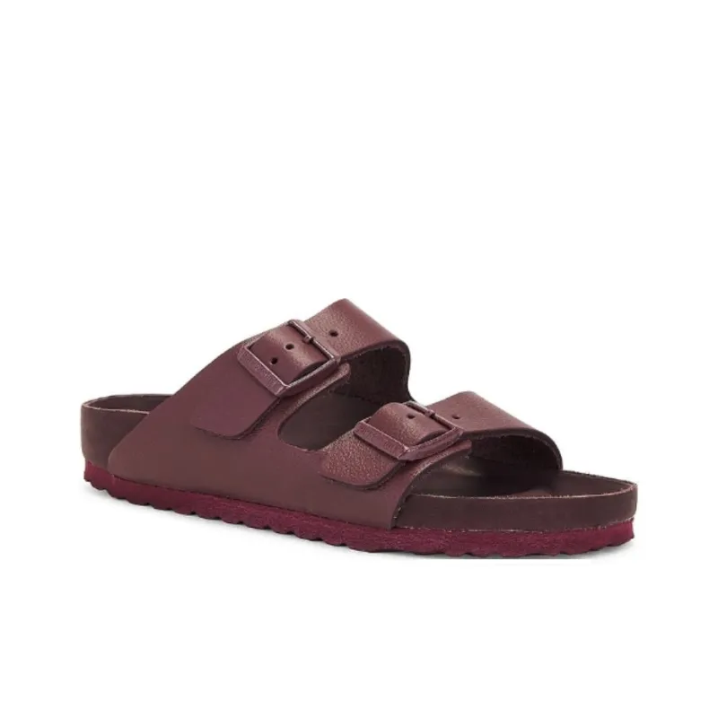 Birkenstock Rubber Sole Abrasion-Resistant Slide Slippers Women's Burgundy-2