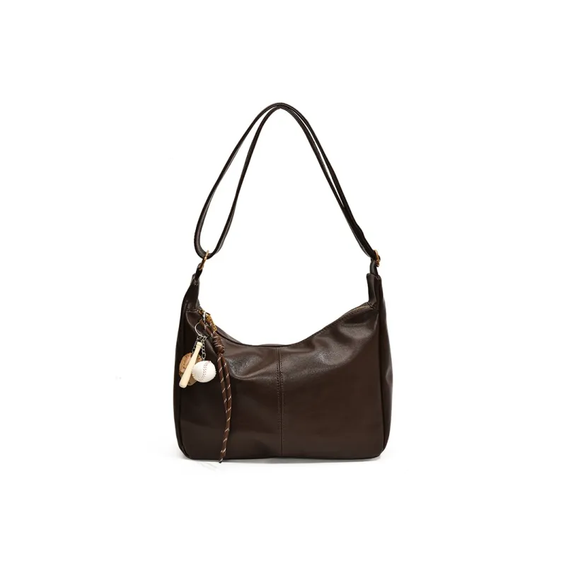 Yalu PU Shoulder Bag Regular Women's Black/Maple Leaf Brown/Coffee/Mocha-13