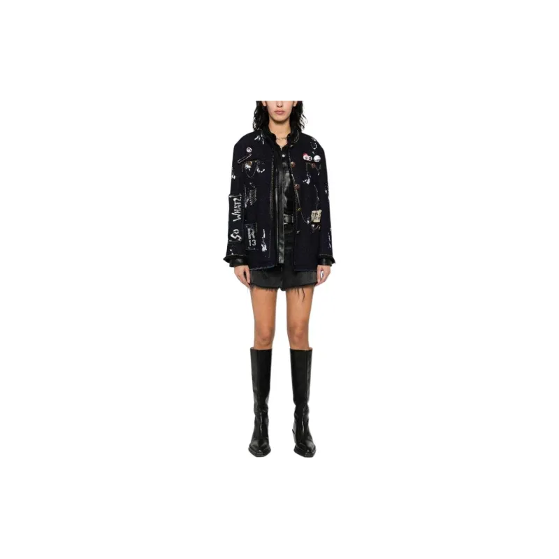 R13 Chain-link Paint-splatter Jacket-1