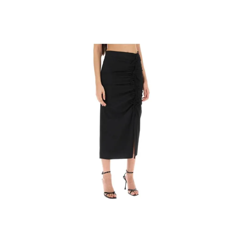 GANNI Bow Detailed Draped Skirt-2