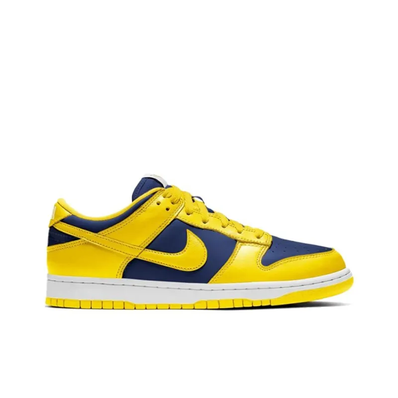 Nike Dunk Retro 'Michigan' Anti-Slip Wear-Resistant Low-Top Skateboard Shoes Men's Yellow Blue-1