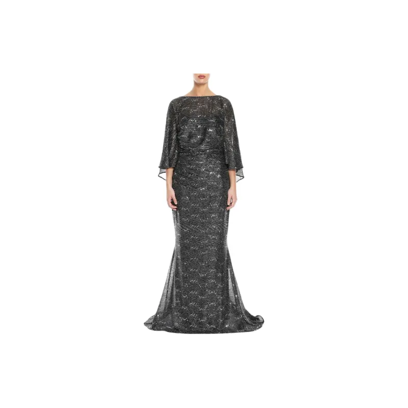 Talbot Runhof Kosha 1 Cape-sleeve Gown-1