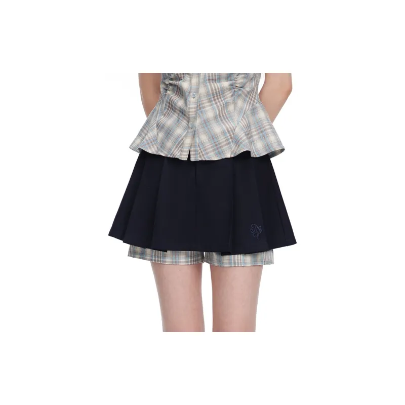 NTOT Casual Short Skirts Women's Navy Blue-6