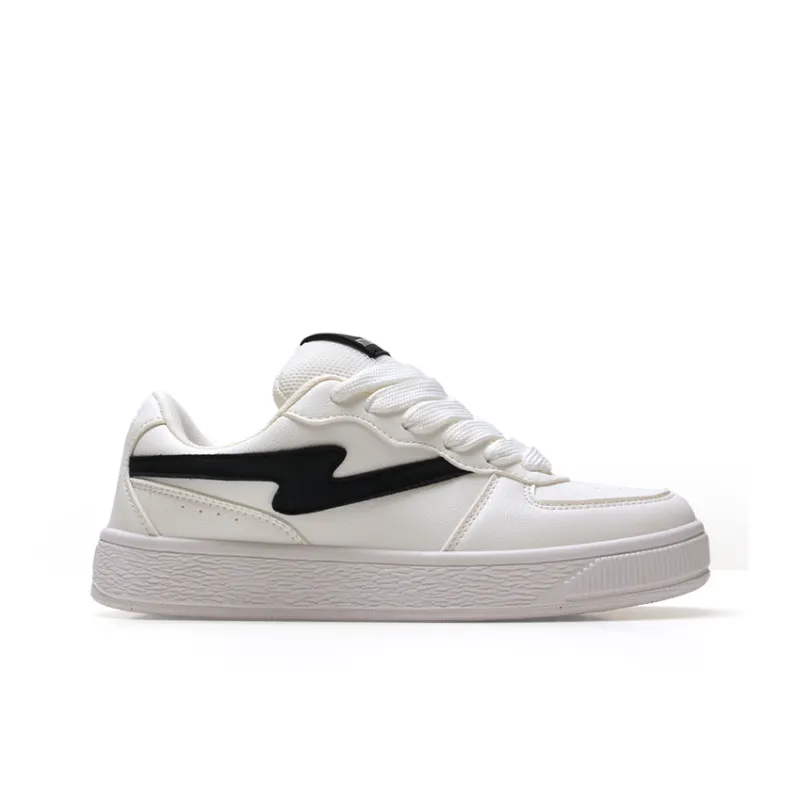 STUR YSN Wear resistant And Lightweight Low Top Skateboard Shoes Unisex White Black-2