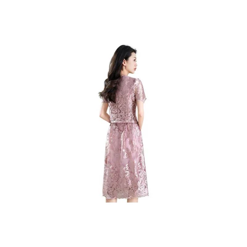 Mylan Two Piece Skirt Sets Women's Pink-2