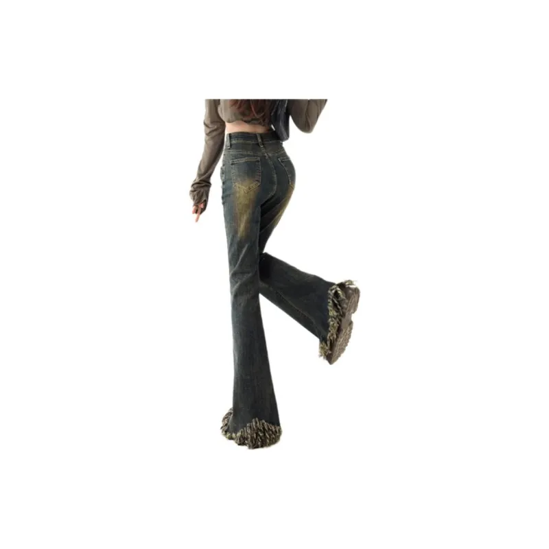 YINLEI Jeans Women's Vintage Blue-2