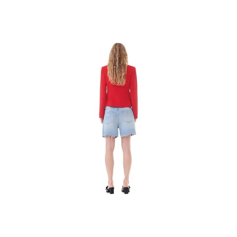 GANNI Raw cut Denim Shorts-2