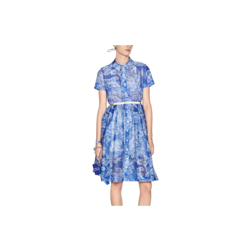 DIOR FW22 Short-Sleeved Dresses Women's Blue-5