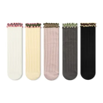 COTTON CHEESE Mid-Calf Socks Women's 5 Pack