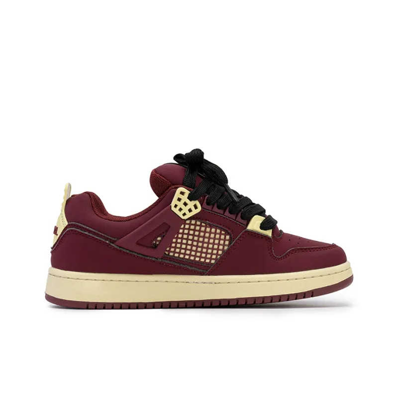 WELKIN&WZWJ Skateboard Shoes Women's Low Top Angora Red-3