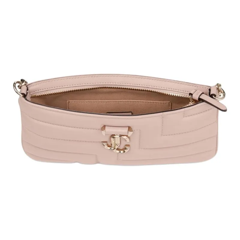 Jimmy Choo Avenue Nappa Soft Leather Shoulder Bag Women's Pink-2