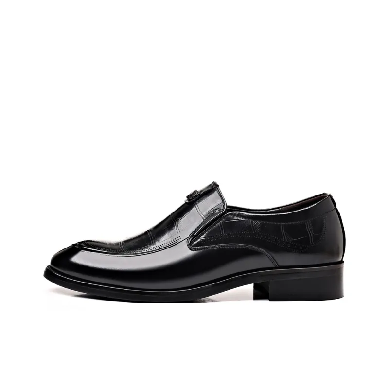 Romon Dress Shoes Men Low Top Black-0