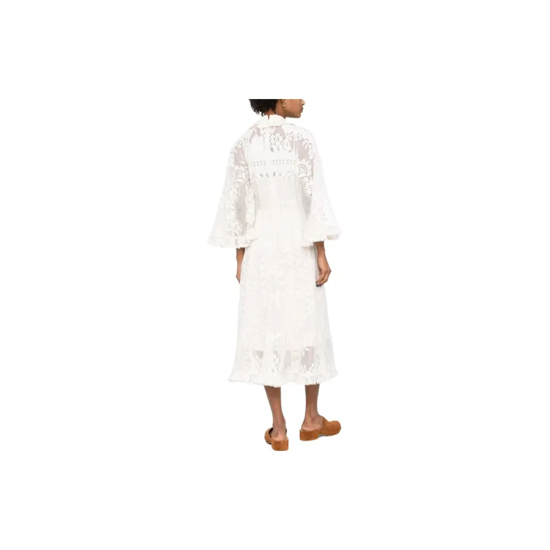 Zimmermann SS23 Long Sleeved Dress Women's White-2