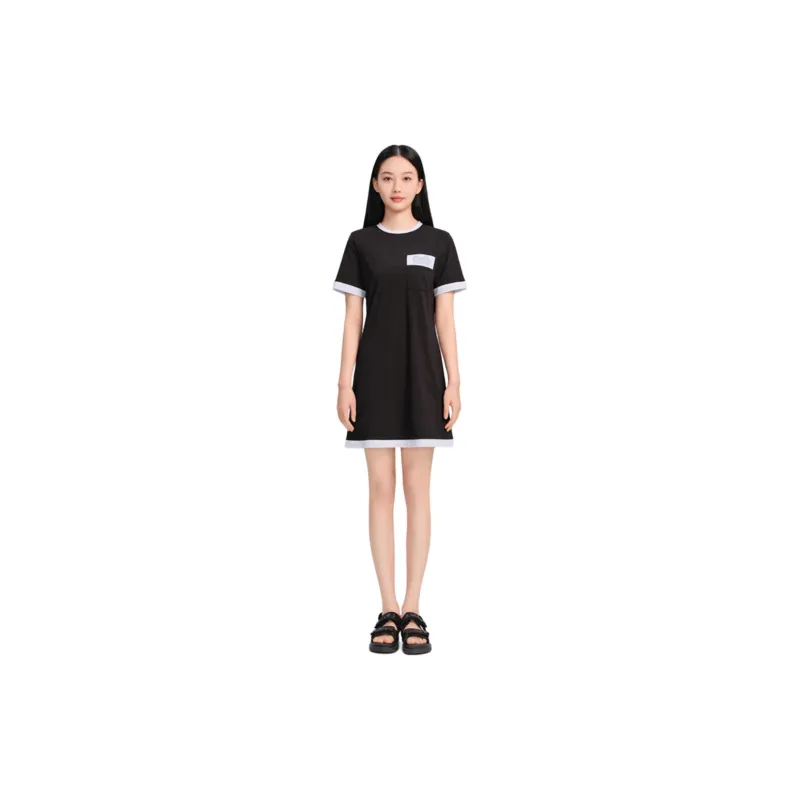 Blood Glitter Short-Sleeved Dresses Women's Black-2