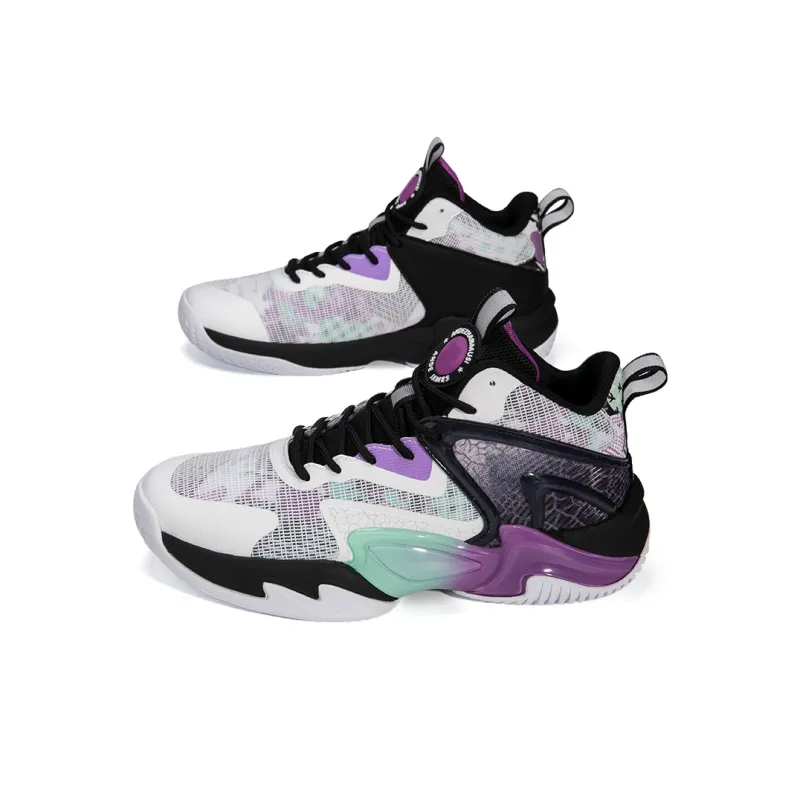 ANDEZHANMUSI Basketball Shoes Unisex High Top White Black Purple/White Orange/Black Purple-7