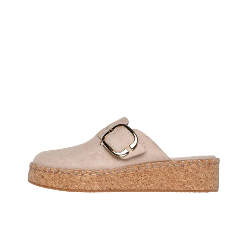 Skechers Abrasion-Resistant Slip-Resistant Wrap-toe Slippers Women's Beige Pink
