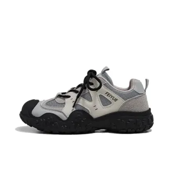 Feiyue Anti-Slip Wear-Resistant Low-Top Chunky Sneakers Women's Gray Beige