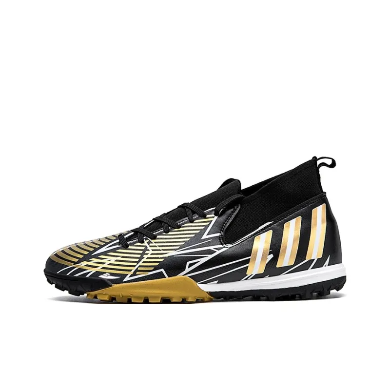 Kuding Soccer Shoes Unisex Mid Top Blue Peach Red/All Black/White Moon/Black Rose Red-11