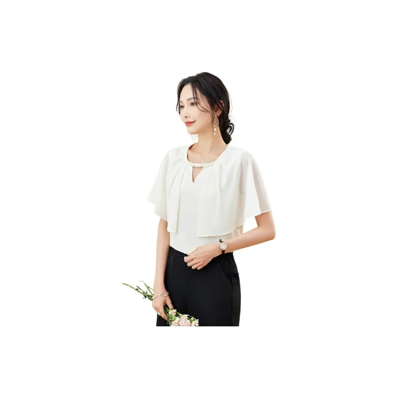 TERRE BLEUE SS24 Chiffon Shirts Women's Apricot-6