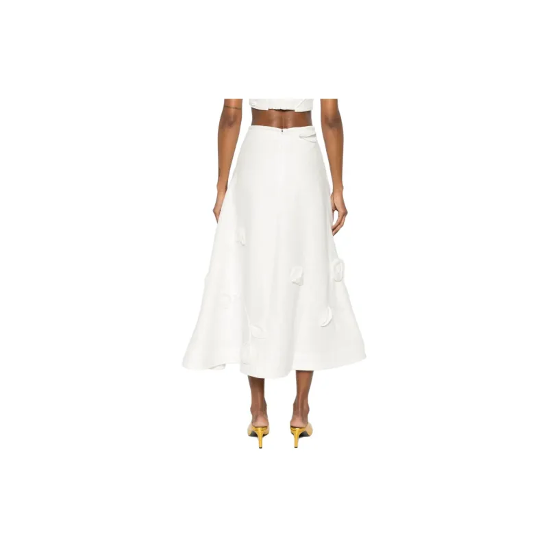 Zimmermann Matchmaker Floral-appliqué Linen Skirt-2