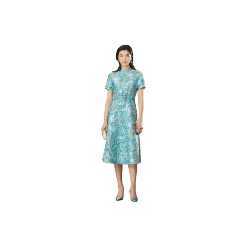 BBLLUUEE Short Sleeved Dress Women's Celadon-3