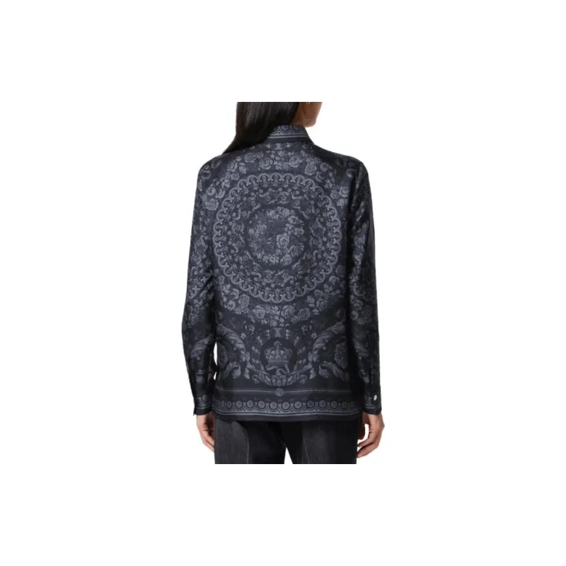 VERSACE Barocco print Silk twill Shirt-3