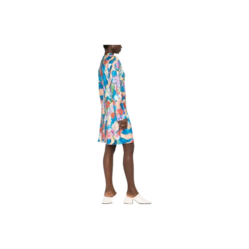 MARNI Abstract print Satin Dress-3