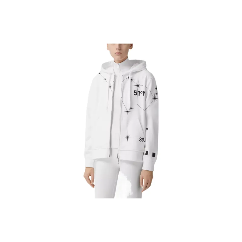 Burberry Constelations Print Zip Up Jacket White-1