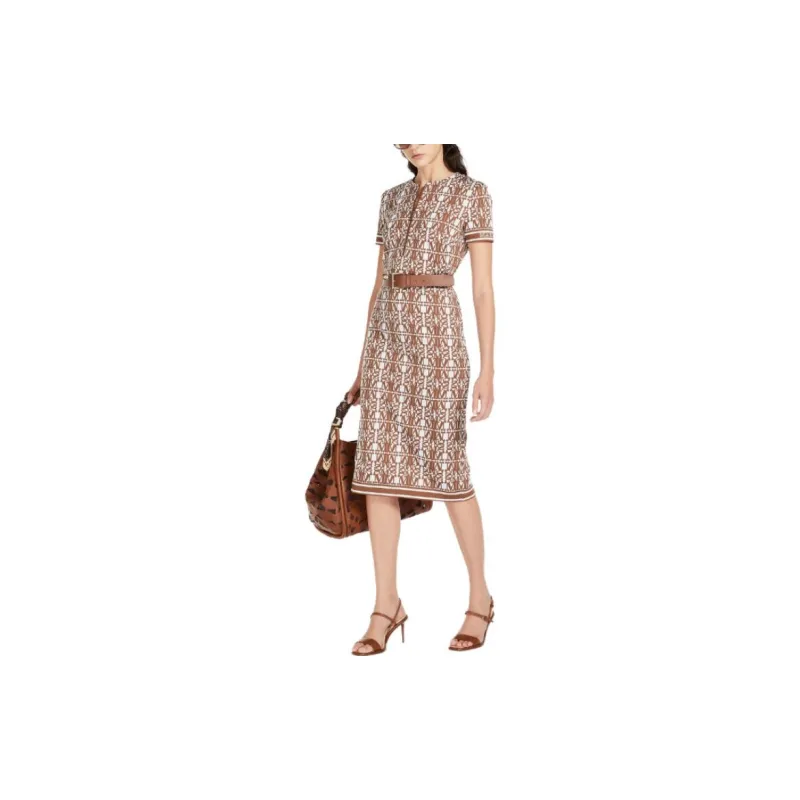 MaxMara Short Sleeved Dress Women's Bronze-3
