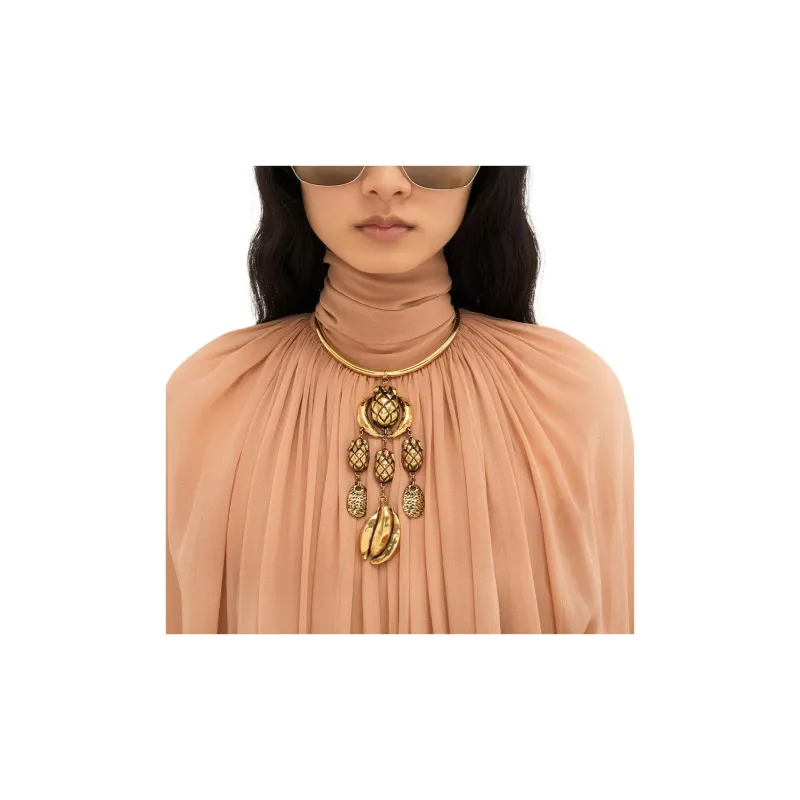 Chloé Mock Neck Gathered Maxi Dress-3
