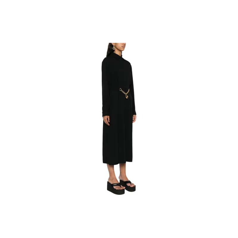 MOSCHINO Heart padlock Belted Shirtdress-2
