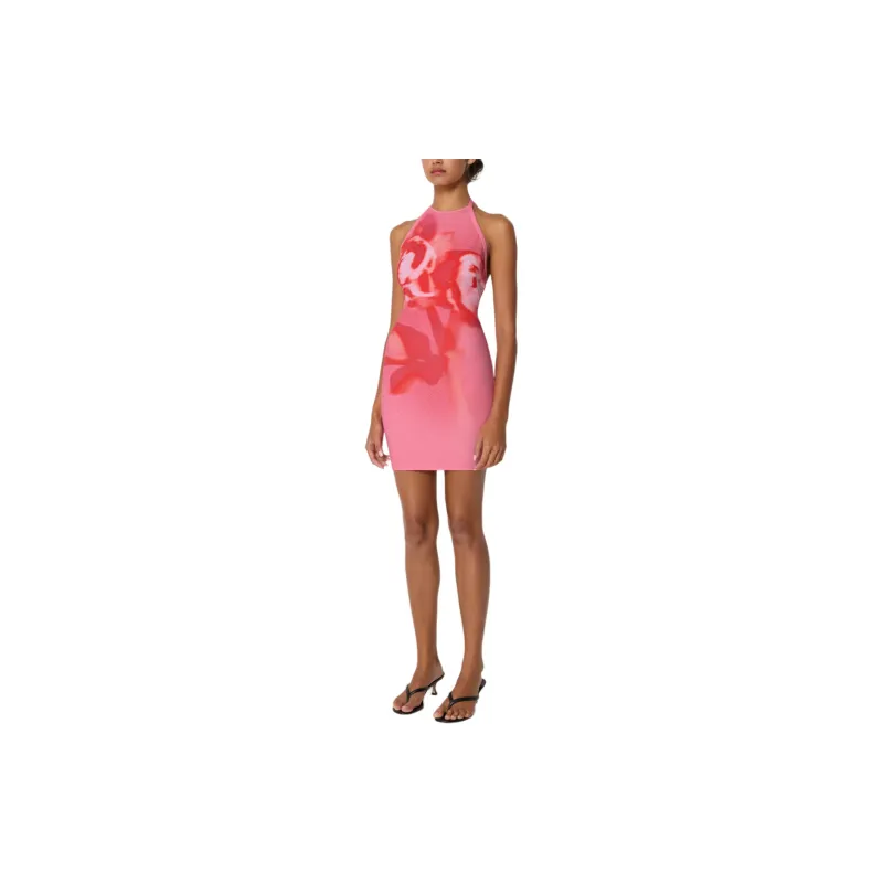 Khy x IOANNES FW24 Smooth Stretch Halter Mini Dress Slip Dresses Women's Pink Peony-3