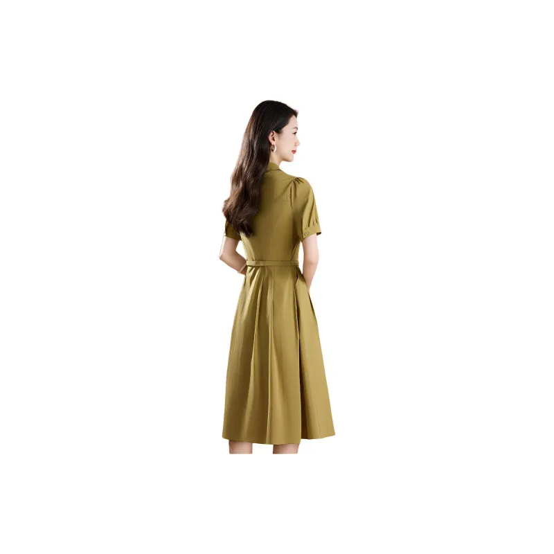 Mylan Short Sleeved Dresses Women's Khaki-1