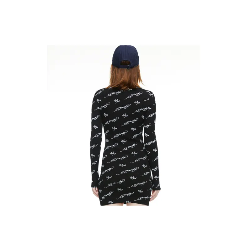 Ed Hardy Long Sleeved Dresses Women's E1OAW285 Black-2