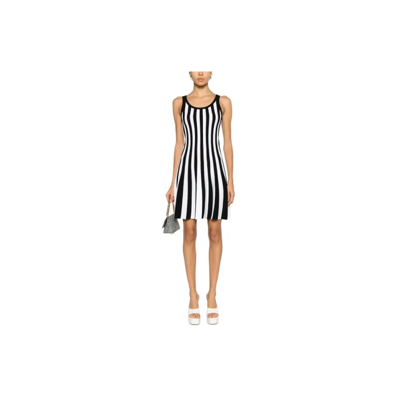 MOSCHINO Striped Ribbed knit Minidress-1