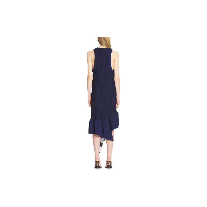 Lanvin Asymmetric Hem Pleated Midi Dress-3