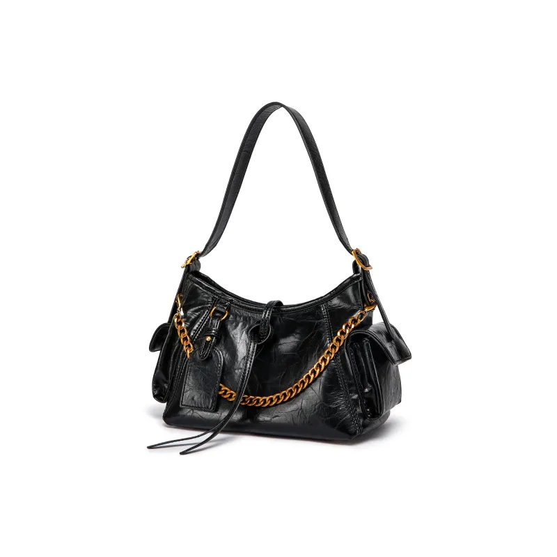 FAIRWHALE PU Shoulder Bag Regular Women's Black/Brown/Khaki/White/Burgundy/Silver-1
