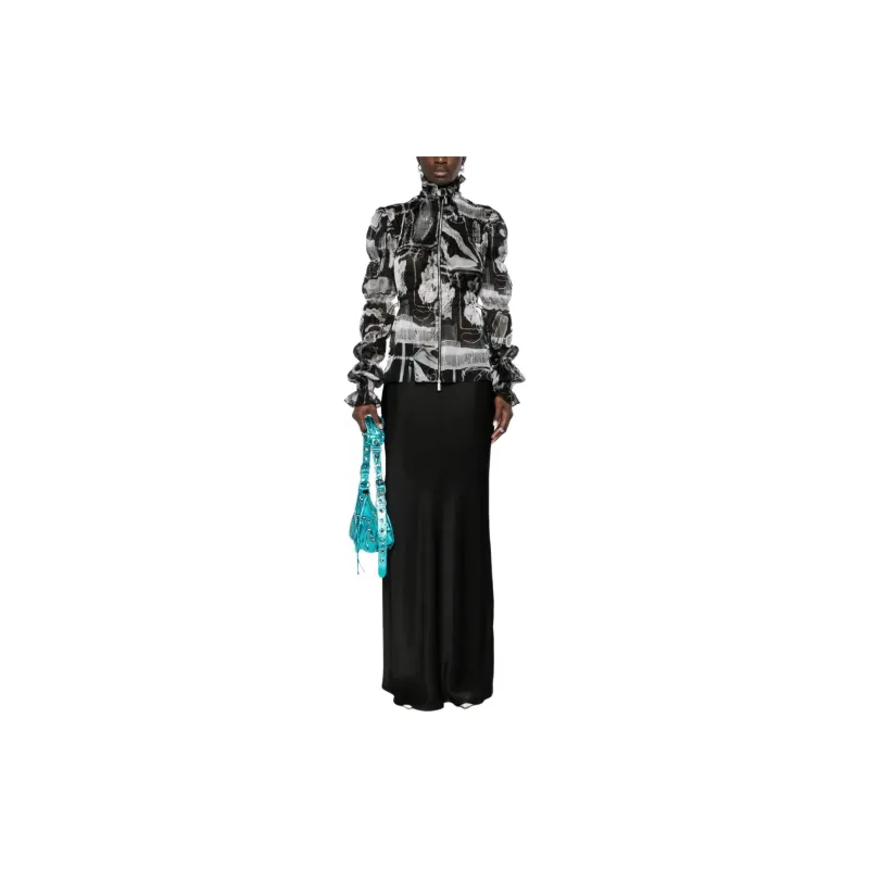 OFF WHITE Xray Silk Blouse-2
