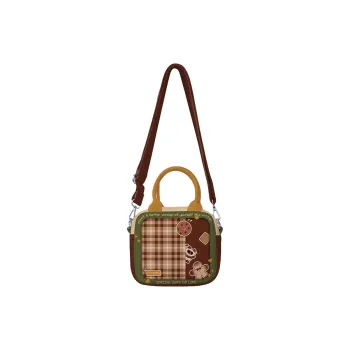 AOSONG Suede Technology Fabric Crossbody Handbag Unisex Brown