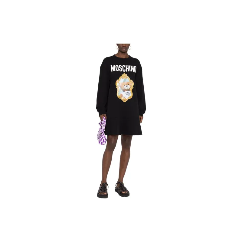 MOSCHINO Long Sleeved Dresses Women's Black-3