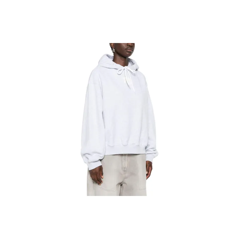 T By Alexander Wang Essential Terry Puff Paint Logo Hoodie Light Heather Grey-3
