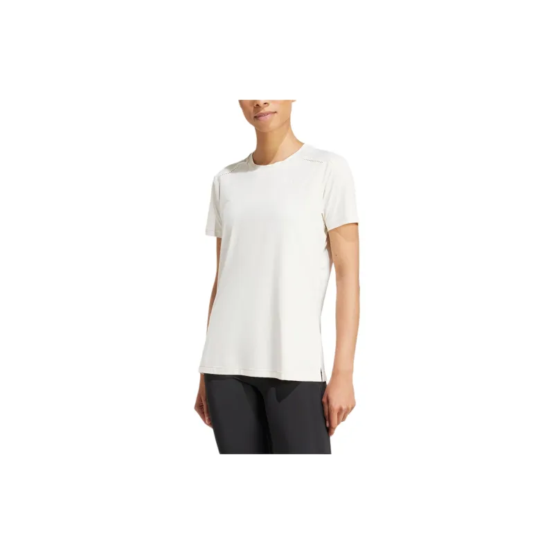 Adidas Drop Shoulder Sleeve T Shirt Women's Pink White-2
