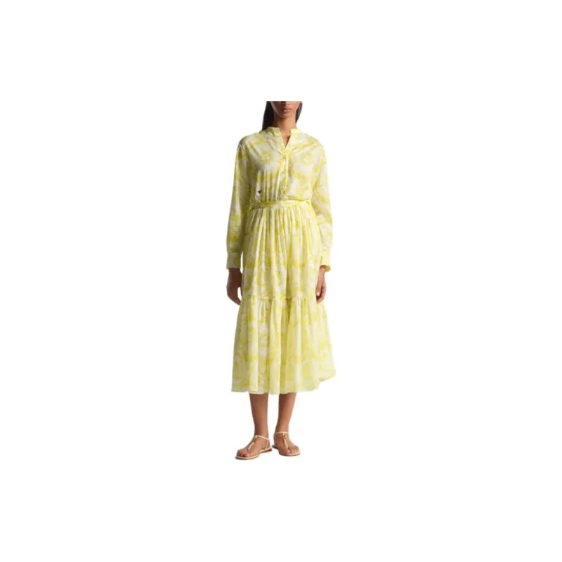 DIOR Dioriviera Mid Length Skirt Casual Long Skirt Women's Yellow-2